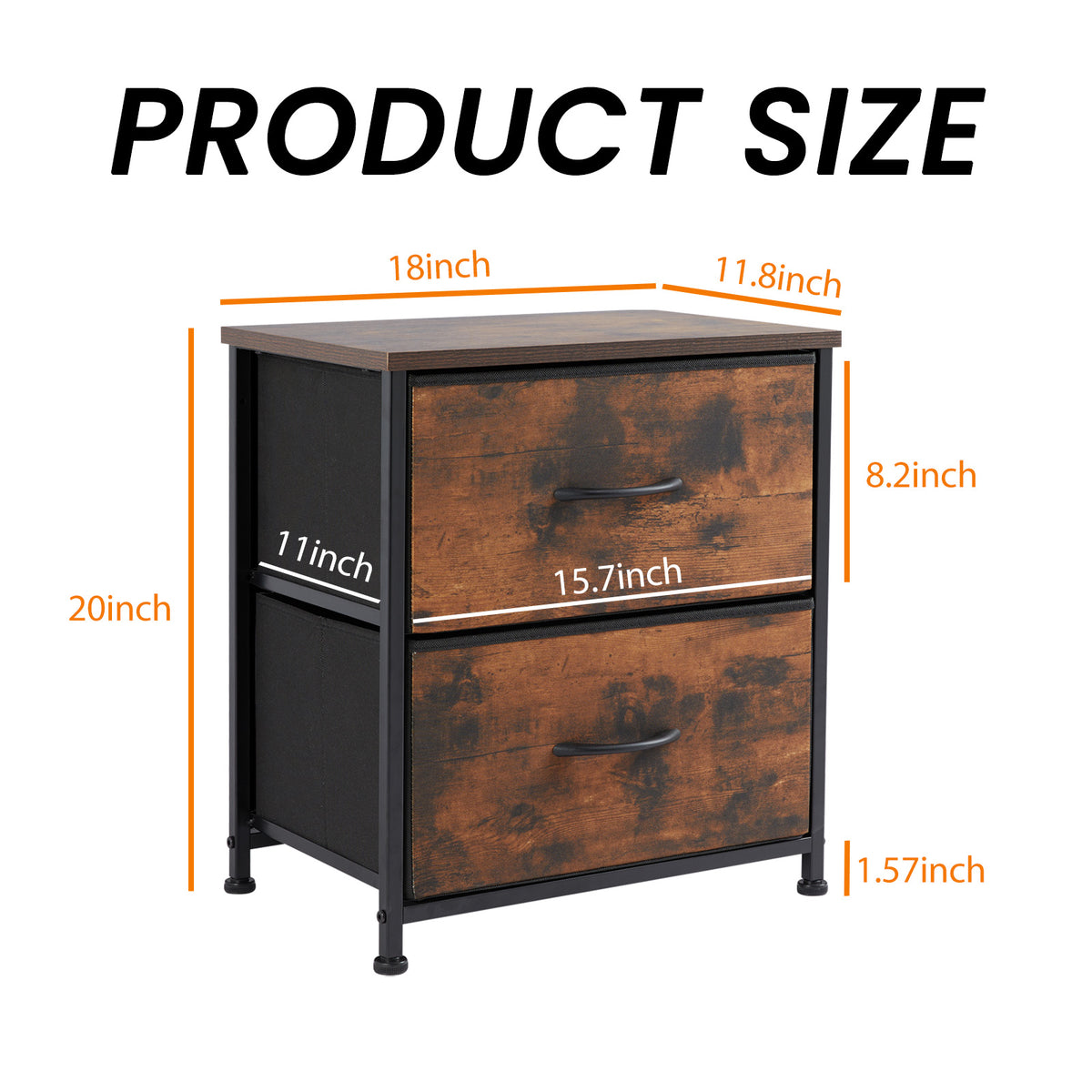 Black four-drawer fabric dresser — view 2