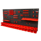 VEVOR Wall Mounted Storage Bins, 30-Bin Parts Rack Organizer Garage Plastic Shop Tool With Wall Panels Tool Holders Hooks, Tool Organizer For Nuts, Bolts, Screws, Nails, Beads, Buttons, Black And Red — product image 3