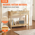 Rattan Console Table with 2 Storage Drawers — product image 3