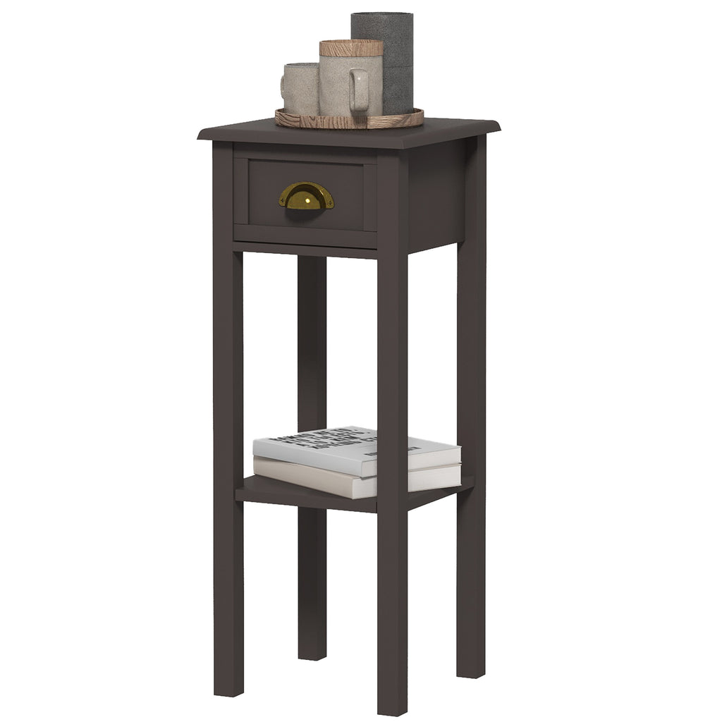 2-Tier Side Table with Drawer and Shelf — End Table for Living Room and Hallway — product image 1