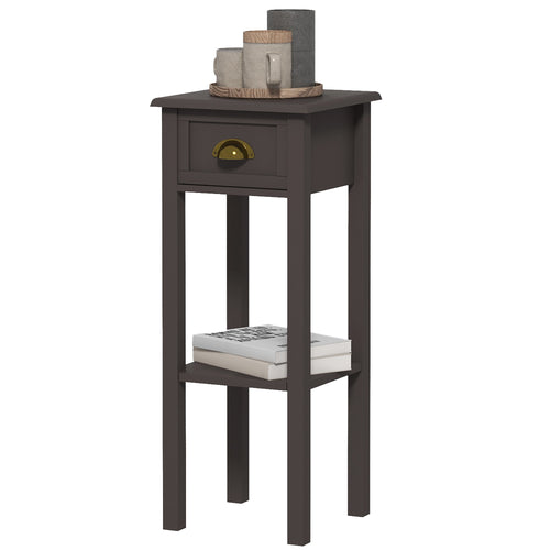 2-Tier Side Table with Drawer and Shelf — End Table for Living Room and Hallway — product image 1