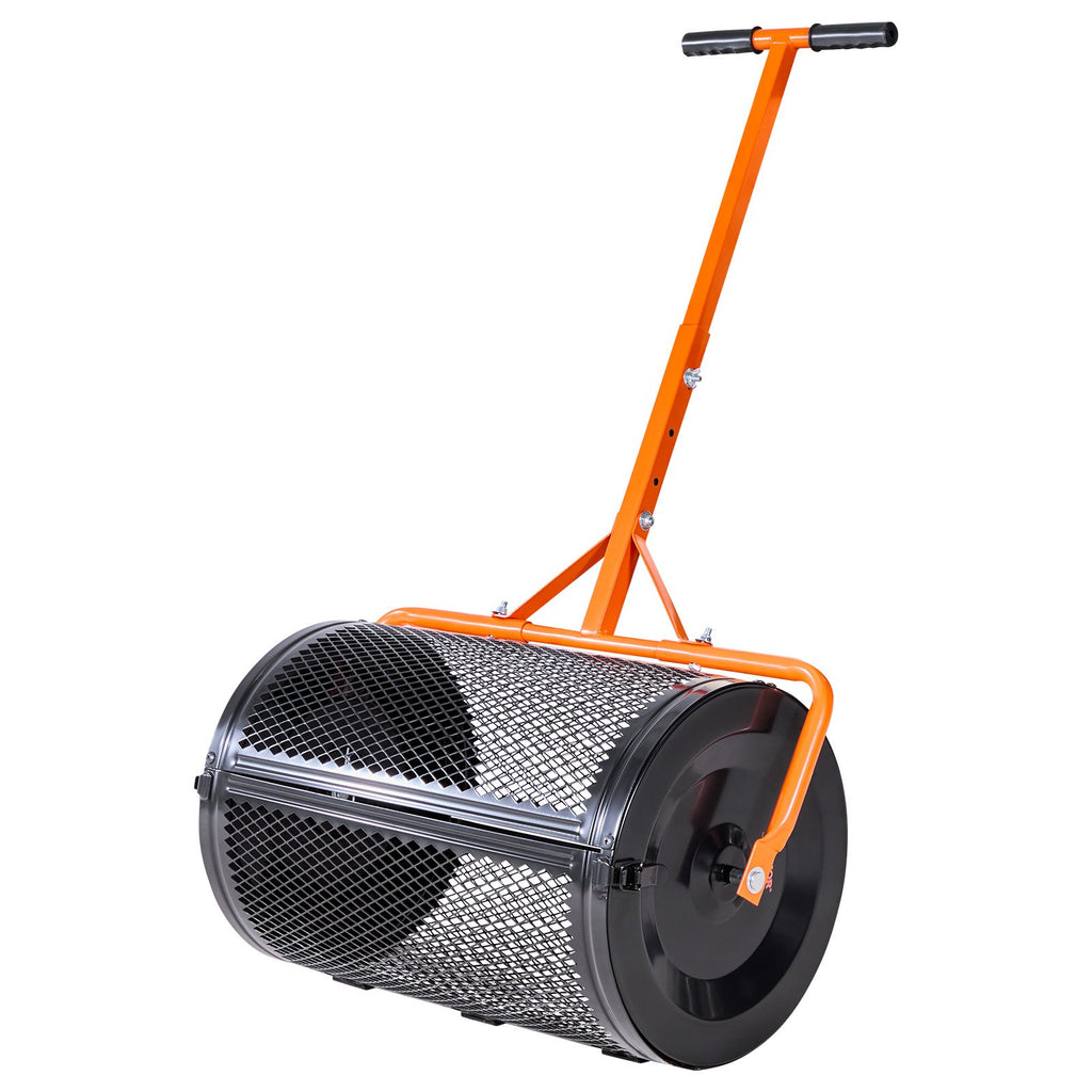 Compost Spreader, 24 In Wide Peat Moss Spreader With T Shaped Handle, 3 Heights Adjustable, Powder-Coated Steel Garden Peat Moss Roller, Heavy Duty Grass Seed Spreaders For Planting Seeding — product image 1