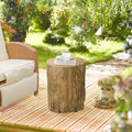 17" Tall Tree Stump End Table — Concrete Sofa Side Table for Indoor and Outdoor Use — product image 1