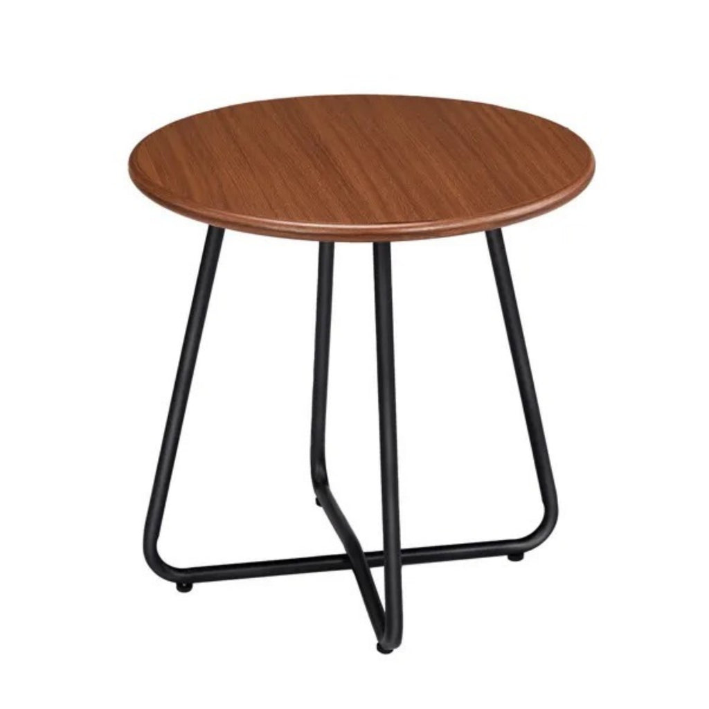 Outdoor Side Table with Imitation Wood Tabletop — Weather Resistant Patio Side Table — product image 1