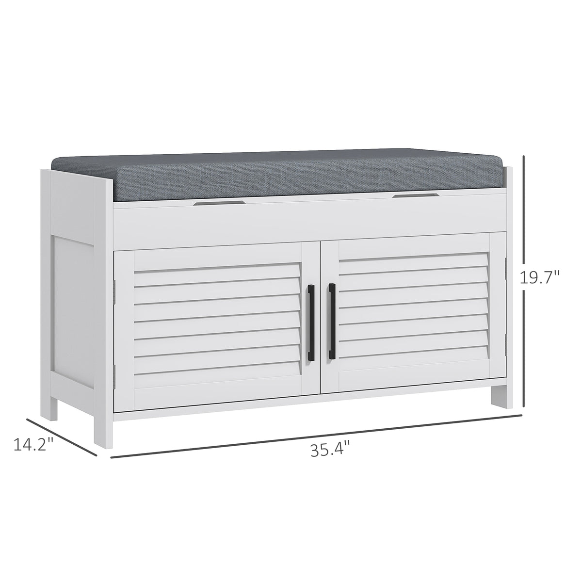 Shoe Storage Bench — Modern Entryway Bench with Cushion — product image 3