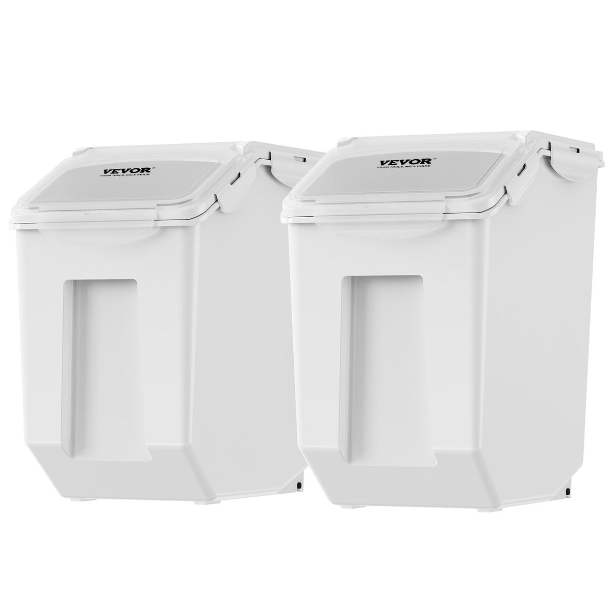 Ingredient Storage Bin, 2 X 15L Dispenser Bin With 2 Measuring Cups, Attachable Casters And Airtight Lid,   Dog Pet Food Storage Container, PP Material Kitchen Rice Cereal Flour Bin — product image 1