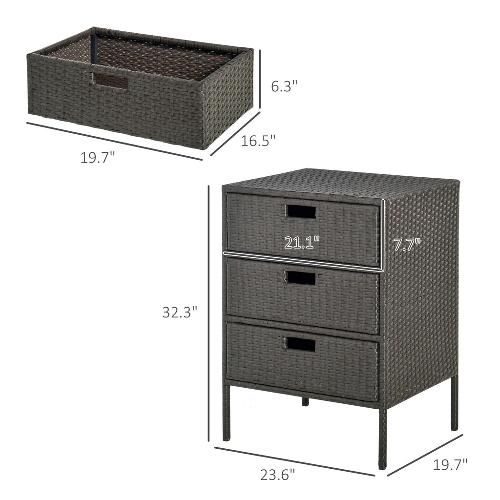 Patio PE Rattan Storage Cabinet — Wicker Pool Cabinet Organizer — product image 3