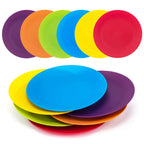 MultiColor 10" Plastic Dinner Plates - Set of 12