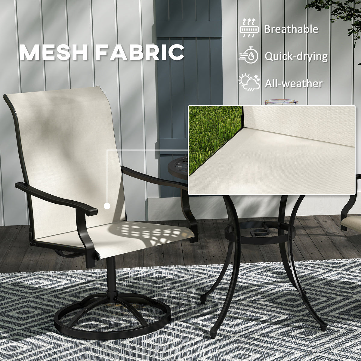 Patio Swivel Chairs Set of 2 — Lawn — product image 2