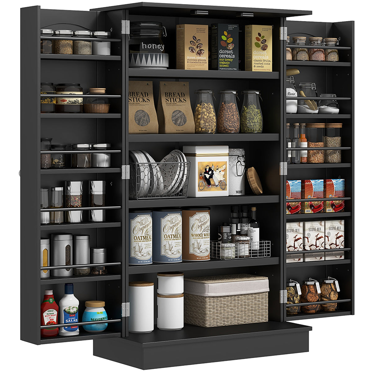 Freestanding Kitchen Pantry Cabinet — Kitchen Cabinet with 12 Door Shelves — product image 1