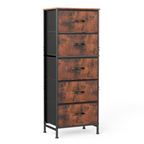 Brown tall five-drawer dresser