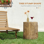 17" Tall Tree Stump End Table — Concrete Sofa Side Table for Indoor and Outdoor Use — product image 2
