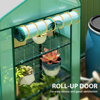 Mini Greenhouse with Screen Roof, 4 Tier Portable Small Greenhouse with High Strength PE Cover, Green — product image 3