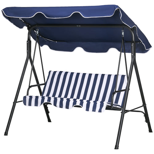 3-Seat Outdoor Patio Swing Chair with Cushion — Steel Frame Stand — product image 1