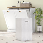 Dual tilt-out laundry cabinet shown in a bathroom
