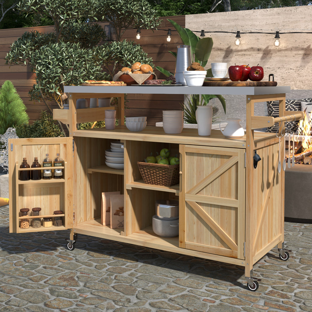 K&k Outdoor Kitchen Island — Rolling Bar Cart & Storage Cabinet — product image 1
