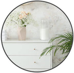 24 Inch Black Metal Framed Round Bathroom Mirror for Wall. W2203p182012 — product image 3