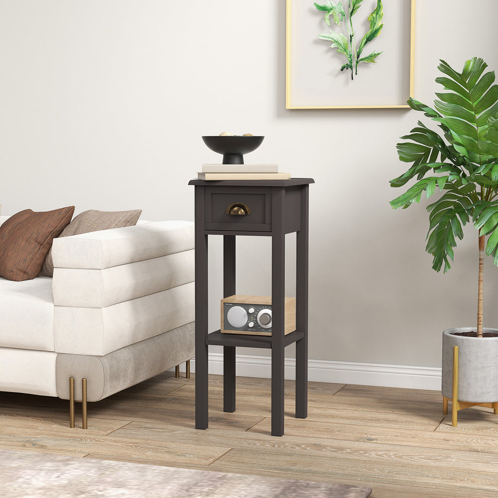 2-Tier Side Table with Drawer and Shelf — End Table for Living Room and Hallway — product image 2