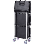 VEVOR Foldable Utility Service Cart, 3 Shelf 165LBS Heavy Duty Plastic Rolling Cart With Lockable Wheels, Ergonomic Handle, Portable Garage Tool Cart — product image 1