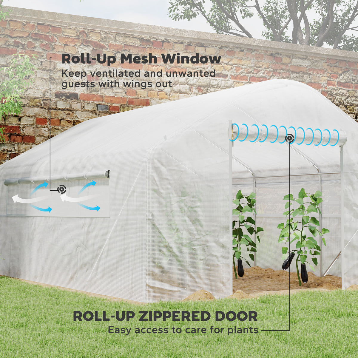 13 X 10 X 6.5 Tunnel Greenhouse Hoop House with Upgraded Galvanized Steel Frame — product image 3