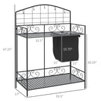 Folding Potting Bench Table — Metal Garden Workstation — product image 2