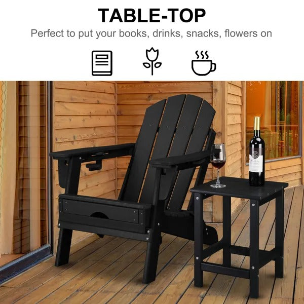 Single Layer Square Hdpe Side Table Black — product image 2