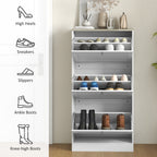 Modern Shoe Storage Cabinet with 3 Flip Drawers and Adjustable Shelves for 12-18 — product image 2