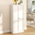61  White Metal Kitchen Pantry Cabinet Adjustable Storage With 4 Shelves  110lb Capacity , Heavy Duty Freestanding Pantry Organizer For Kitchen, Pantry, Living Room — product image 1