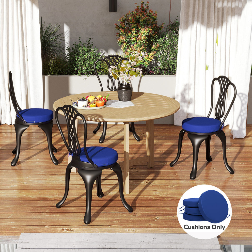 Patio Chair Cushions Set of 4 Round Seat Cushions for Dining Bistro Chairs Machine Washable, 15" x 15" x 3", Navy Blue — product image 2