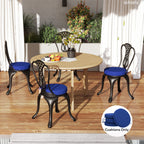 Patio Chair Cushions Set of 4 Round Seat Cushions for Dining Bistro Chairs Machine Washable, 15" x 15" x 3", Navy Blue — product image 2
