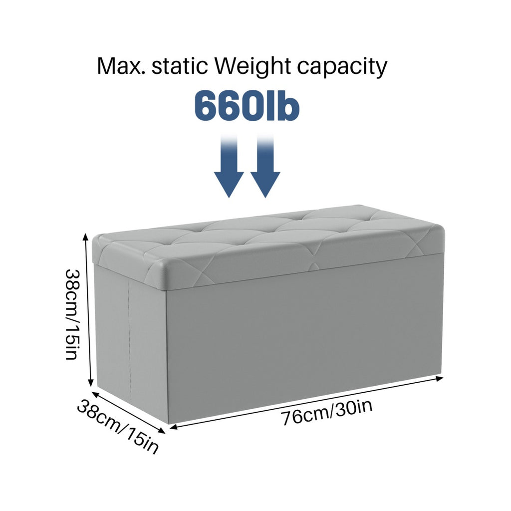 43-inch Foldable Storage Bench, Made Of PVC, With A Load Capacity Of 660 Pounds — product image 2
