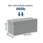 43-inch Foldable Storage Bench, Made Of PVC, With A Load Capacity Of 660 Pounds — product image 2