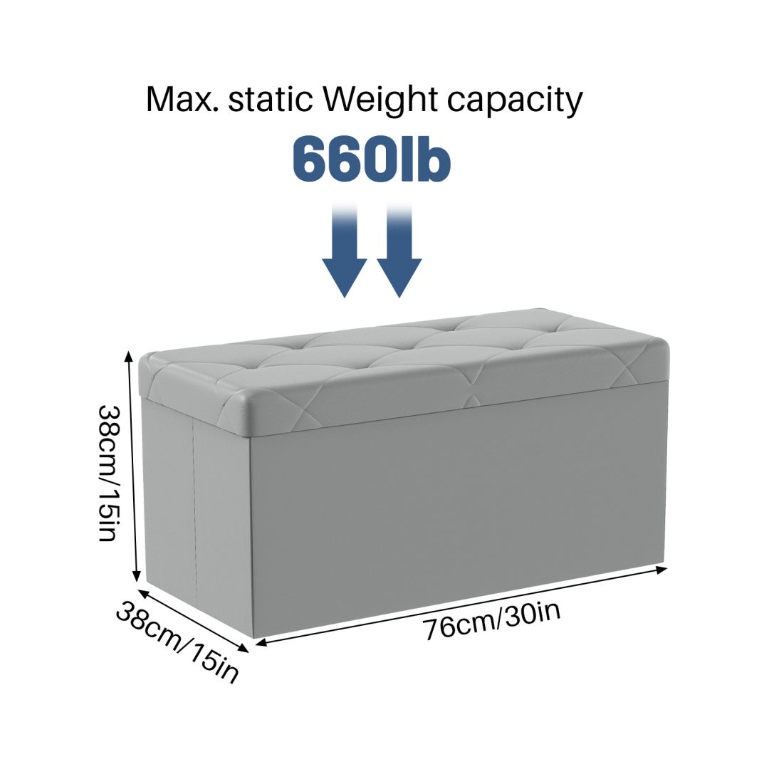 43-inch Foldable Storage Bench, Made Of PVC, With A Load Capacity Of 660 Pounds — product image 2