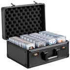 Graded Card Storage Box, 4 Slots, Graded Sports Cards Holder Carrying Case With Coded Lock Foam Dividers, For 120 PSA Graded Cards 84 BGS Cards 96 SGC Cards 428 Top Loaders — product image 3