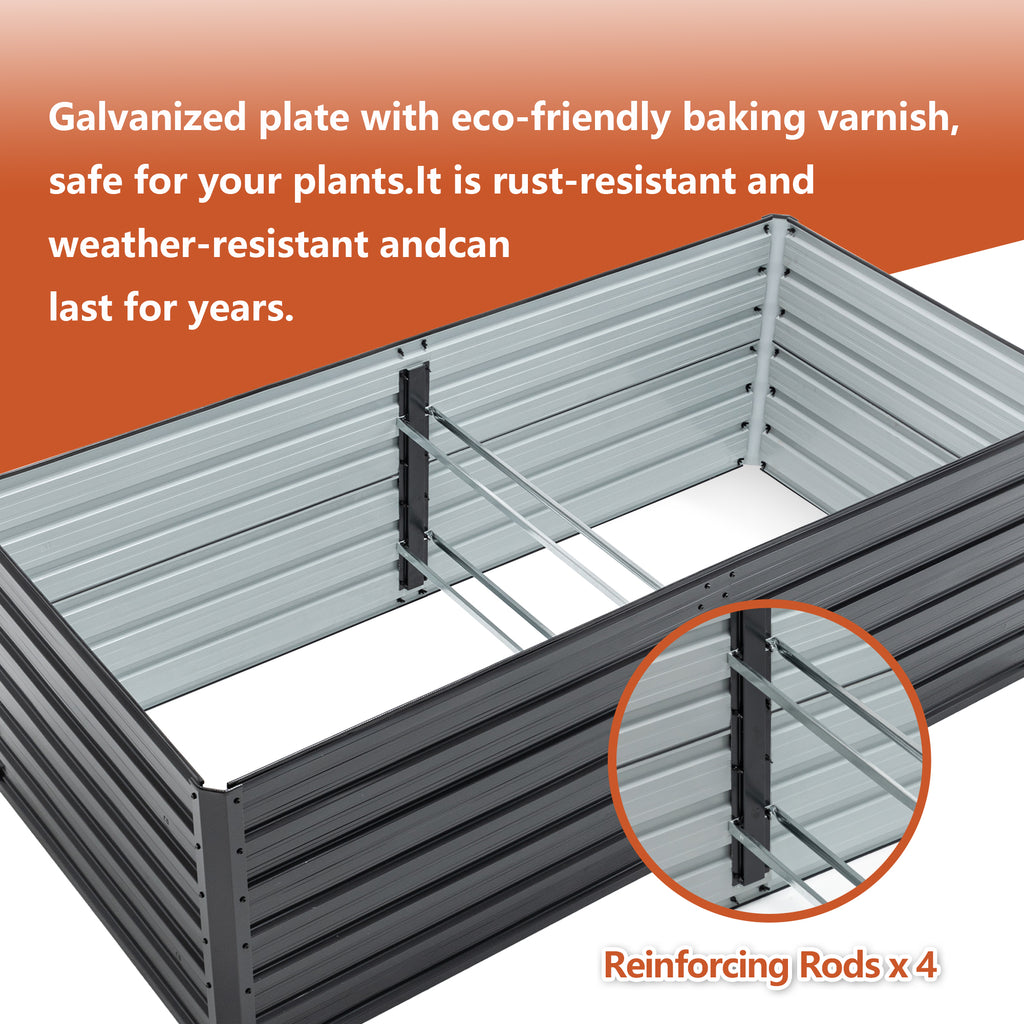 2-Pack 6x3x2 Ft Galvanized Metal Raised Garden Beds — product image 3