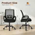 Ergonomic Office Desk Gaming Chair Mid Back With Lumbar Support Rocking Mode Height Adjustable With Fixed Armrest For Office — product image 3
