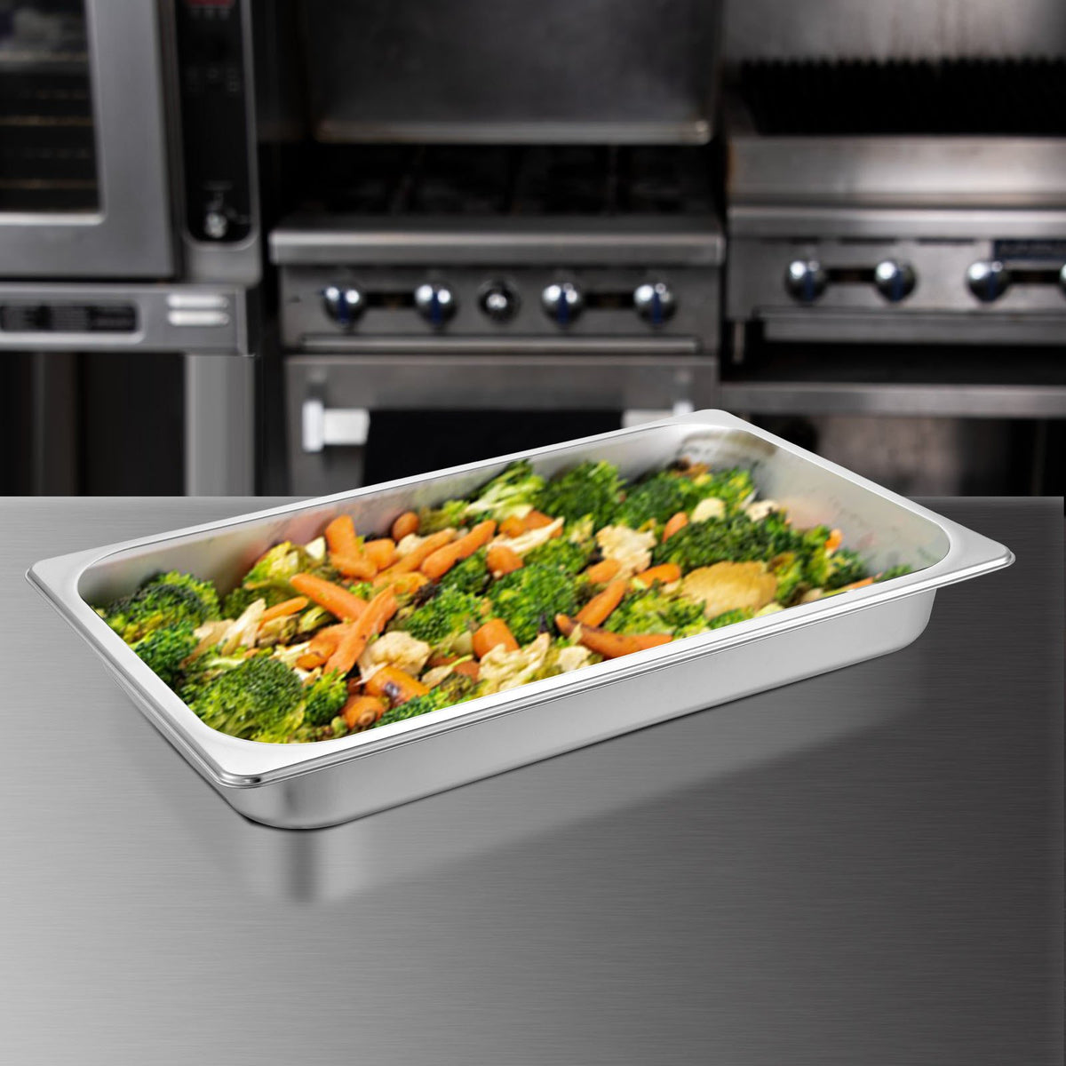 6 Pack Steam Table Pans 20.9 X 12.8 X 2.6 Inch Deep Steam Table Pan Full Size 8.5L Deep Food Container Stainless Steel Oven Tray Hotel Pans Anti-Jam Steam Table Food Pan — product image 1
