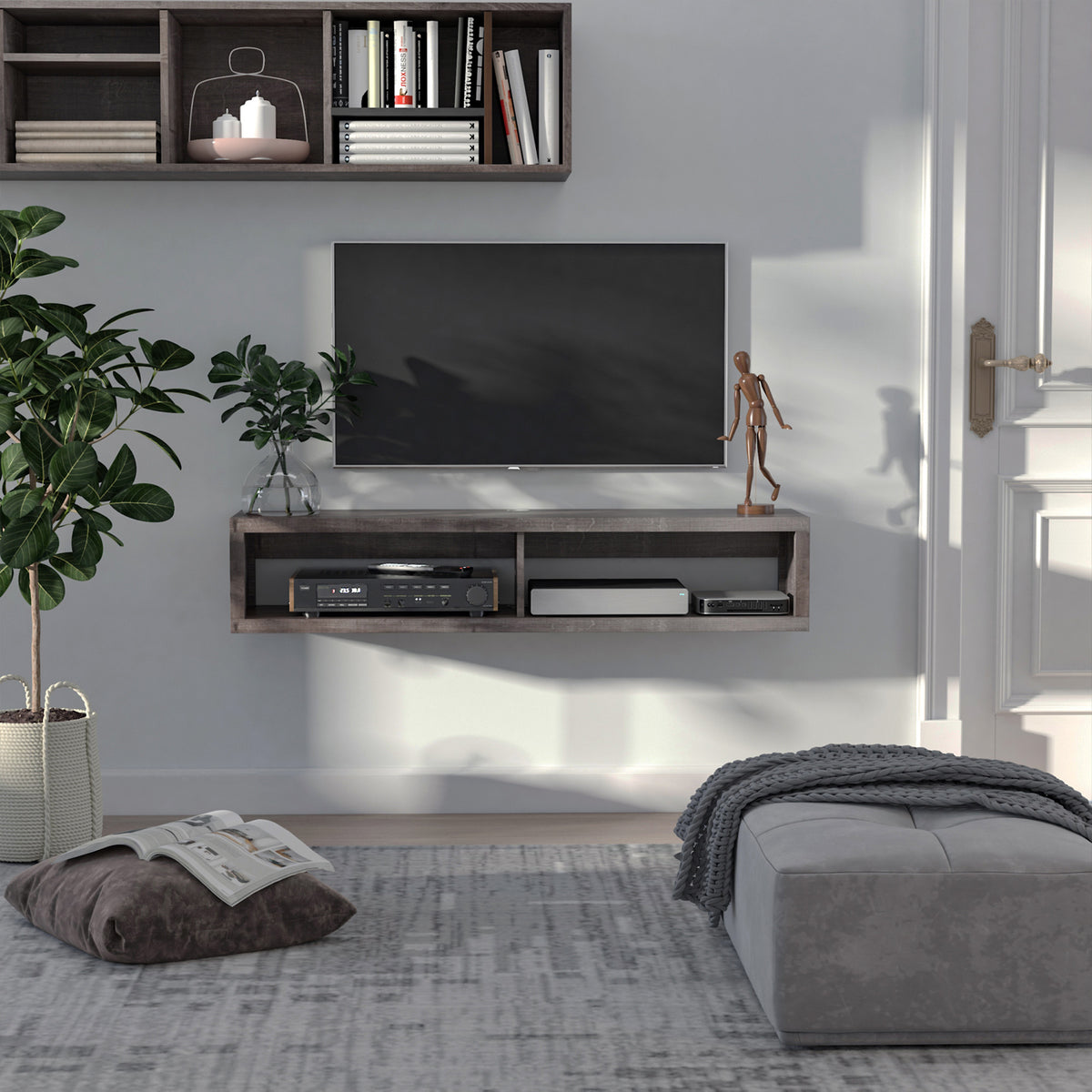 Wall Mounted TV Stand — Dark Grey — product image 2