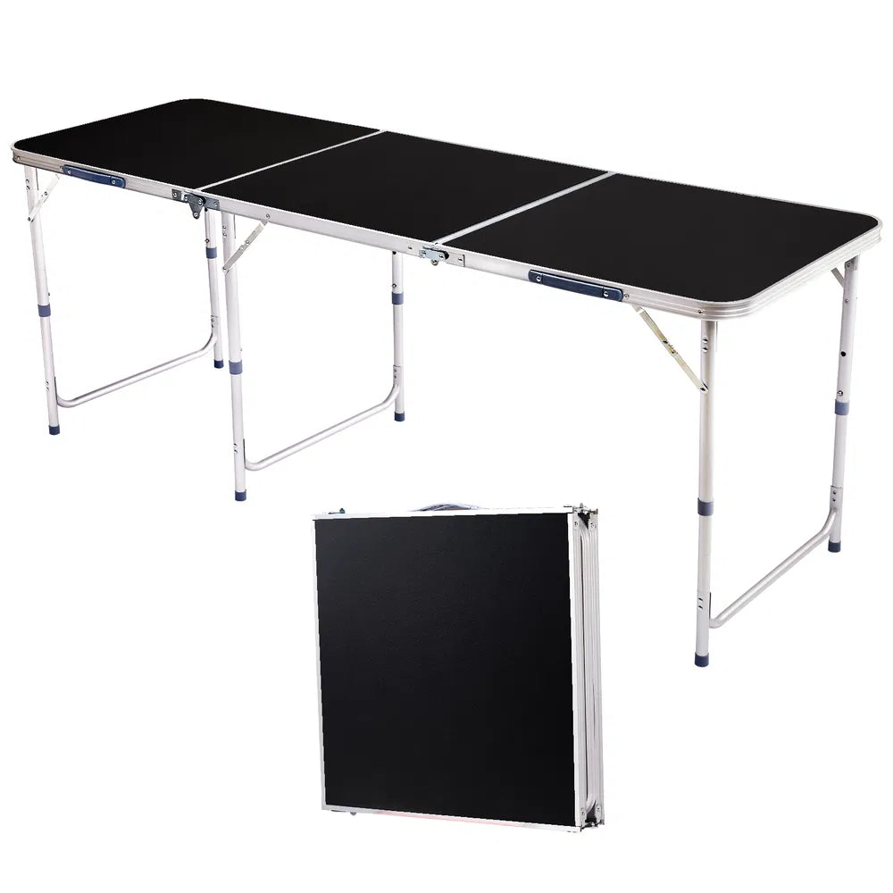 6ft Aluminum Alloy Folding Table Black — product image 1