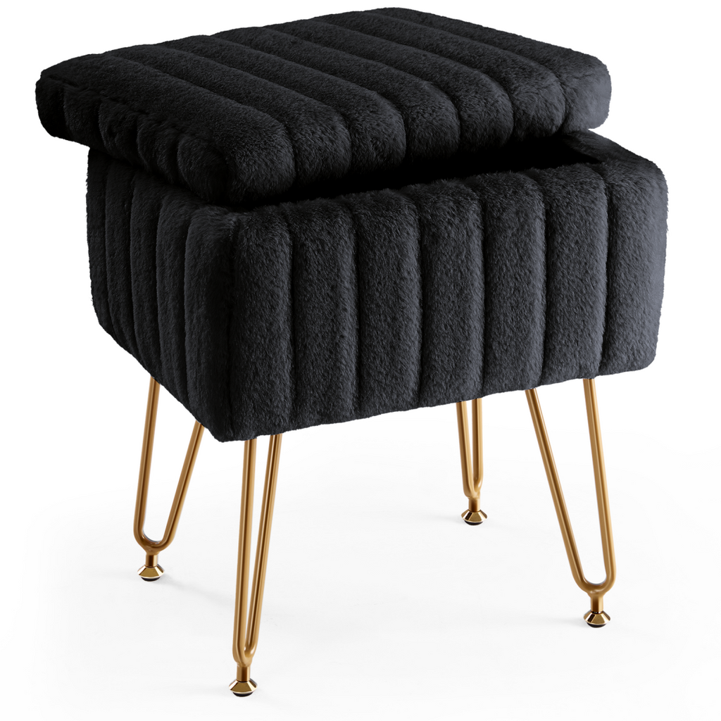 A Low Stool With Storage Function, Featuring 4 Metal Legs, Suitable For Use In The Bathroom, Living Room And Bedroom. — product image 3