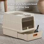 Simple Drawer Style White Cat Litter Box — Humanized Design — product image 1