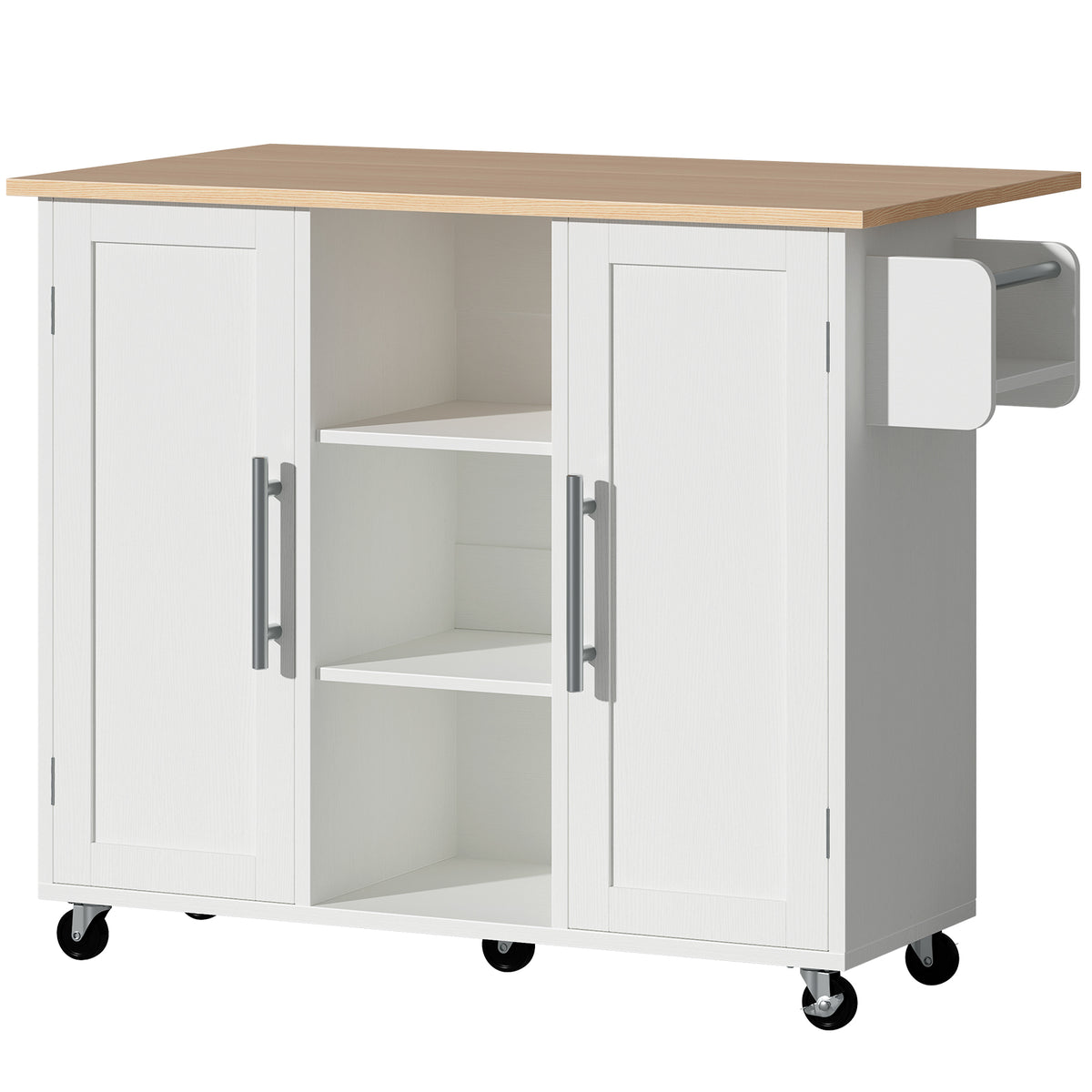 Kitchen Cart With Storage And Drop Leaf Tabletop, Rolling Island On Wheels For Extra Workspace — product image 1