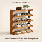 Multi-Tier Wood-Grain Shoe Storage Rack product detail