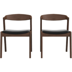 Dakota Solid Wood Black Leather Dining Chair Set of 2 — product image 3