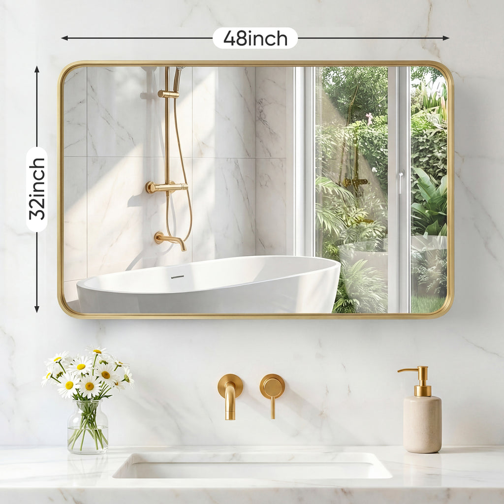 Wall Mirror With Rectangular Metal Frame — product image 2
