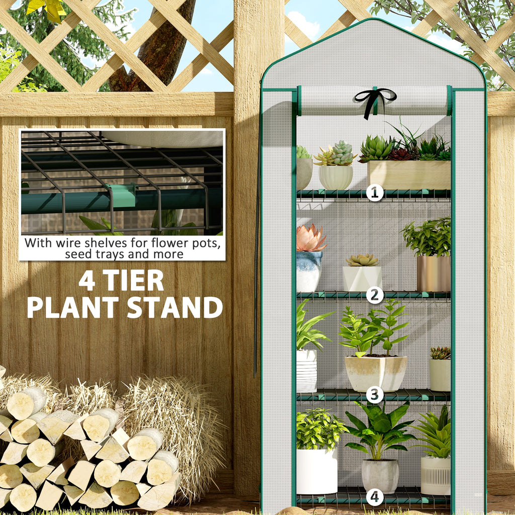Mini Greenhouse with Screen Roof — White — product image 3