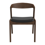 Dakota Solid Wood Black Leather Dining Chair Set of 2 — product image 2