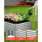Galvanized Raised Garden Bed, 8 X 4 X 2 Ft, Rectangular Metal Planter Box Kit Outdoor, Bottomless Elevated Planting Box With Gloves, Rustproof Alu-Zinc, For Growing Flowers Vegetables, Silver — product image 3