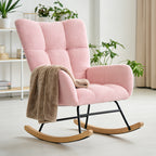 Swing Chair, Made Of Teddy Fabric, Equipped With A High Backrest And A Seat With A Cushion. — product image 3