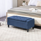 Upholstered Storage Ottoman Bench — Button Tufted Ottoman with Hidden Storage — product image 2